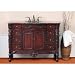 Virtu Socotra Bathroom Vanity w/ Baltic Brown Granite Top, 36 H x 48 W x 22 D, Dark Cherry