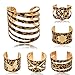 Sexy Print Leopard Hollowed Glitter Sparkle Open Cuff Adjustable Bangle Bracelet