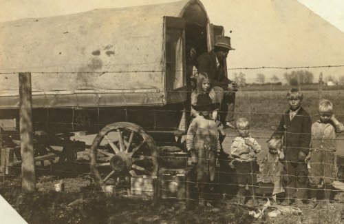 1915 child labor photo The prairie-wagon home of a family of itinerant beet workers, now camped near