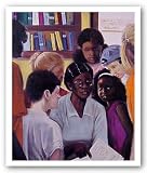 The Huddle of Knowledge by Laurie Cooper 21"x27" Art Print Poster African-American