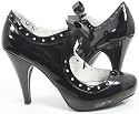 Black Patent Satin Bow Top Maryjane Pump