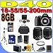 Nikon D40 6.1MP Digital SLR Camera with Nikon 18-55mm f/3.5-5.6 ED II AF-S DX Zoom-Nikkor Lens Kit and Nikon 55-200mm f/4-5.6G ED AF-S DX Zoom-Nikkor Lens PLUS 8GB SDHC Memory Card - Extra Lithium Ion Battery - 3 Piece Filter Kit - Full Size Tripod - Professional Travel Hard Case - D40 (25420) BigVALUEInc Accessory 2-Lens Saver Bundle + MORE!