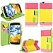 Cellularvilla Wallet Case for BLU Life Play L100A Pink Yellow Pu Leather Wallet Card Flip Open Pocket Case Cover Pouch