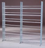CD/DVD/VHS 12-Shelf Sandblasted Glass Media Rack