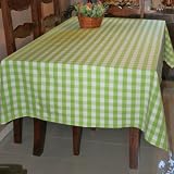 Green Block Check Tablecloth, 54 x 70