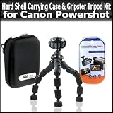 Hard Shell Carrying Case & Gripster Flexible Tripod Kit For Exclusive for Canon Powershot S95 S90 S90 IS Digital Camera Includes Free Pack Of LCD Screen Protectors