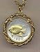 Bermuda 5 Cent Angel Fish Two Tone Gold Plated Bezel Coin Pendant with 18O Chain
