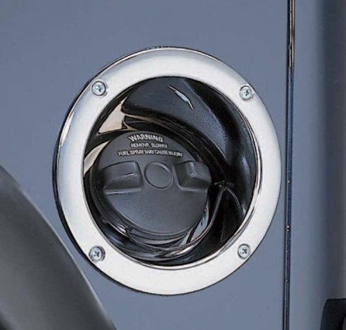 Rugged Ridge Stainless Steel Trim Accessories Gas Tank Covers, Lighting Accessories, & Misc. Jeep Wrangler 1997 to 2006 (TJ) Gas Tank Filler Cover- Chrome Plastic