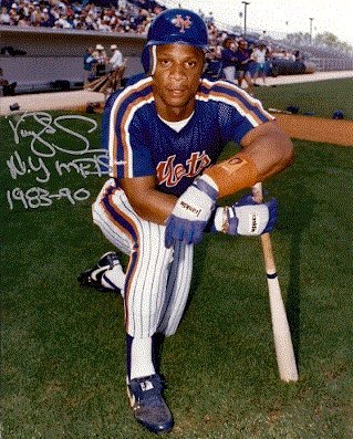 Autographed/Hand Signed Darryl Strawberry New York Mets 8x10 Photo
