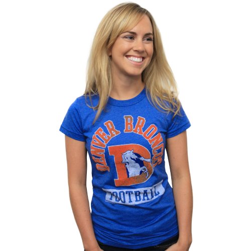 NFL Denver Broncos Woman's Vintage Flock Short Sleeve Crew Tee, Liberty, X-Large