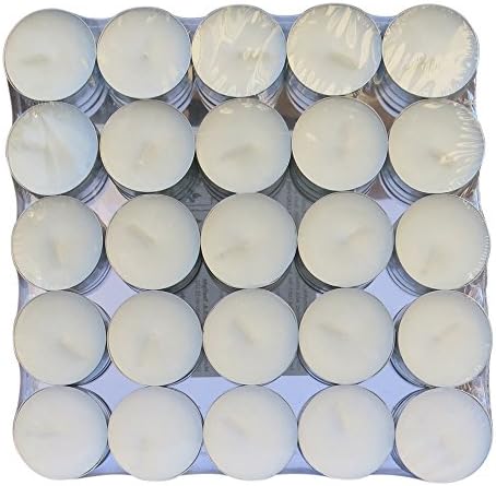 CandleNScent Unscented Tealight Candles 50 Pack-White (TM)-Made in USA