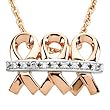 14K Rose and White Gold Diamond "Me and My Two Friends" Breast Cancer Awareness Pendant - 0.05 Ct.