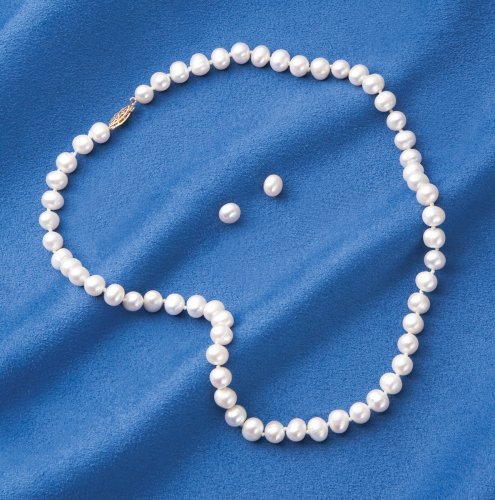 Click here to buy Pearl and 14K Gold Jewelry Set by BRAND NOT SPECIFIED.