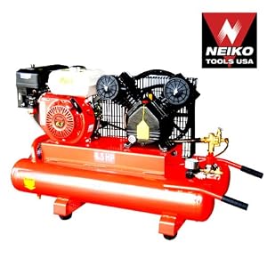 Neiko Tools USA 6.5 HP 10 Galllon Twin Tank Air Compressor by 