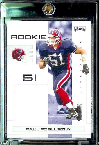 2007 Playoff NFL Playoffs Football # 157 Paul Posluszny - Buffalo Bills (RC) Rookie Card - Premium Trading Card in Protective Display Case