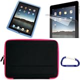 Combo Bundle for Apple iPad: Hard Shell EVA Case , and Screen Protector with Carabiner Key Chain