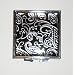 Silver & Black Paisley Pill Box Case Square: Large