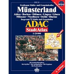 ADAC StadtAtlas M�nsterland 1:20.000 Ahlen, Borken, D�lmen, Lingen, L�nen, M�nster, Nordhorn, Oelde, Rheine: Ahlen, Borken, D�lmen, Lingen, L�nen, ... 72 St�dte und Gemeinden. 1:20000. GPS-genau
