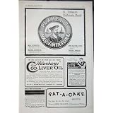 1907 Players Tobacco Allenbury Cod Oil Peek Frean Razor by Original old antique victorian print
