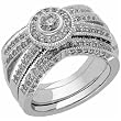 14K White Gold Countless Petite Diamond Wedding Ring Set