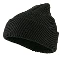 Military Wool Cuff Beanie - Black