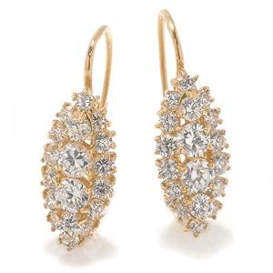 Gioie Boucles d'Oreilles Femme en Or 18 carats Jaune avec Zircon Blanc, 8.1 Grammes