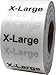 X-Large Clothing Labels Size Strip Stickers for Retail Apparel 1.25 x 5 Inch 125 Adhesive Stickers
