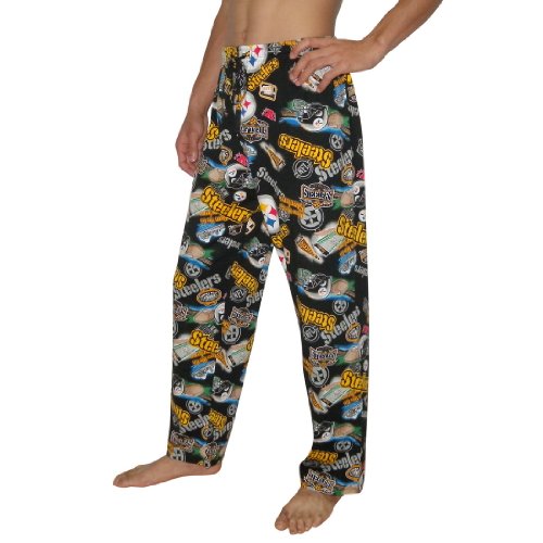 Mens NFL Pittsburgh Steelers Finest Cotton Thermal Sleepwear / Pajama Pants - Multicolor (Size: L)