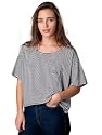 American Apparel Stripe Light Ottoman Rib Mid-Length Pocket Tee