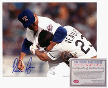Nolan Ryan Autographed Fight with Robin Ventura 8 x 10 Photograph (Unframed)