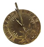 Bronze Finish Sun And Moon Motif 8 Inch Garden Sundial