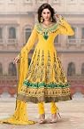 Yellow Poly Georegtte Salwar Suit