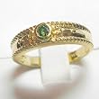 14K Yellow Gold Etruscan Style Green Diamond Ring