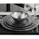 Antique Silver Glass Charger Plate by Zodax