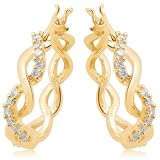 10k White, Yellow, or Rose Gold Diamond Twist Hoop Earrings (1 4 cttw, I-J Color, I3 Clarity)