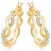 

10k White, Yellow, or Rose Gold Diamond Twist Hoop Earrings (1/4 cttw, I-J Color, I3 Clarity)