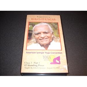 Yogacharya BKS IYENGAR YOGA 1993 American Iyengar Yoga Convention, Ann Arbor, Michigan. 90 minute VHS tape - Class 3 Part 1 12 STANDING POSES Taught by B.K.S. Iyengar August 14, 1993