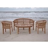 Anderson Teak Curve Teak Set in 4 Pieces by Anderson Teak