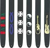 Perri s 2.5 Leather Guitar Strap with Embossed Design, Accoustic Gtr