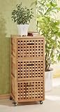 Rollcontainer, Regal, Wäschebox Schrank aus Walnuss Holz