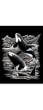 Silver Foil Engraving Art Orca Whales