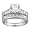 2 Piece CZ Wedding Ring set - 10