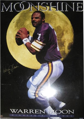 Warren Moon Autographed/Signed Poster