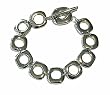 Bracelet - B132 - Designer Inspired Toggle Link - Polished Silver Tone ~ Rhodium Plated