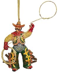 Green Rodeo Round-Up Western Cowboy Christmas Ornament
