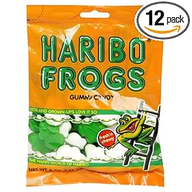 Haribo Gummi Candy, Frogs, 5-Ounce Bags (Pack of 12)