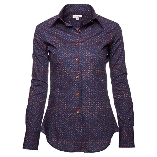 (コトンドゥ) Coton Doux レディースシャツ L61AD1003track レディス 婦人 長袖 カラー 大人 カジュアル 柄 シャツ ブラウス ファッション デザイン イタリア フランス