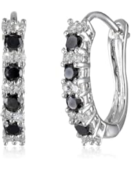 White-Gold Black and White Diamond Cuff Earrings (0.5cttw, G-H Color, I1-I2 Clarity)