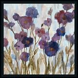 Abstracted Florals In Purple by Silvia Vassileva Contemporary Floral Wall Art Print Framed Décor