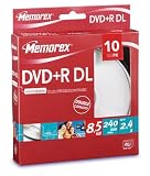 Memorex - 10 x DVD+R DL - 8.5 Go 2.4x - spindle - support de stockage